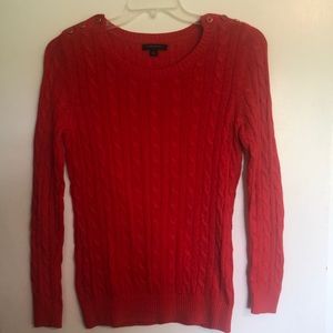 Banana Republic red cable knit sweater